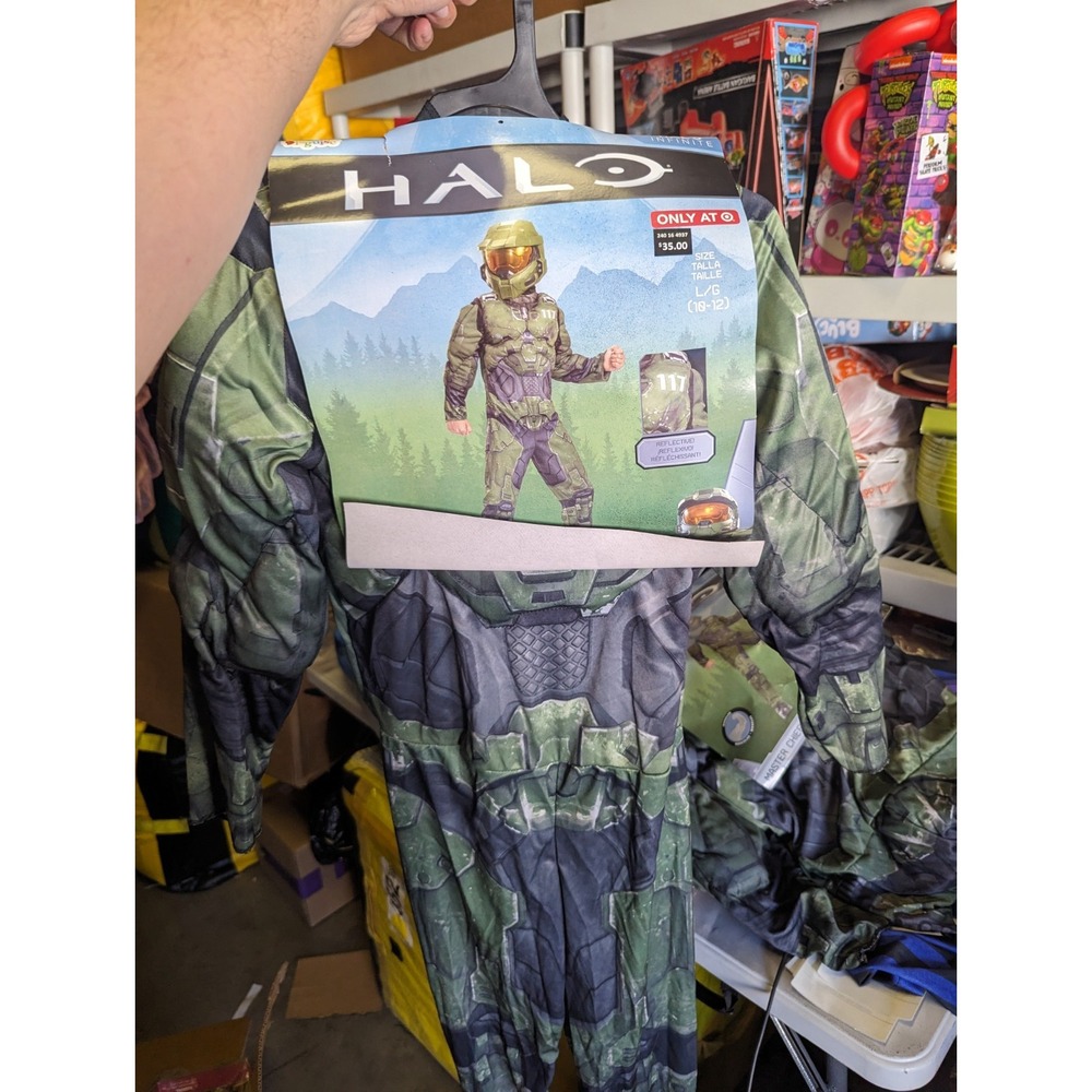 Halo Infinite Master‎ Chief Kids Muscle Chest Halloween Costume Medium 10-12 NWT